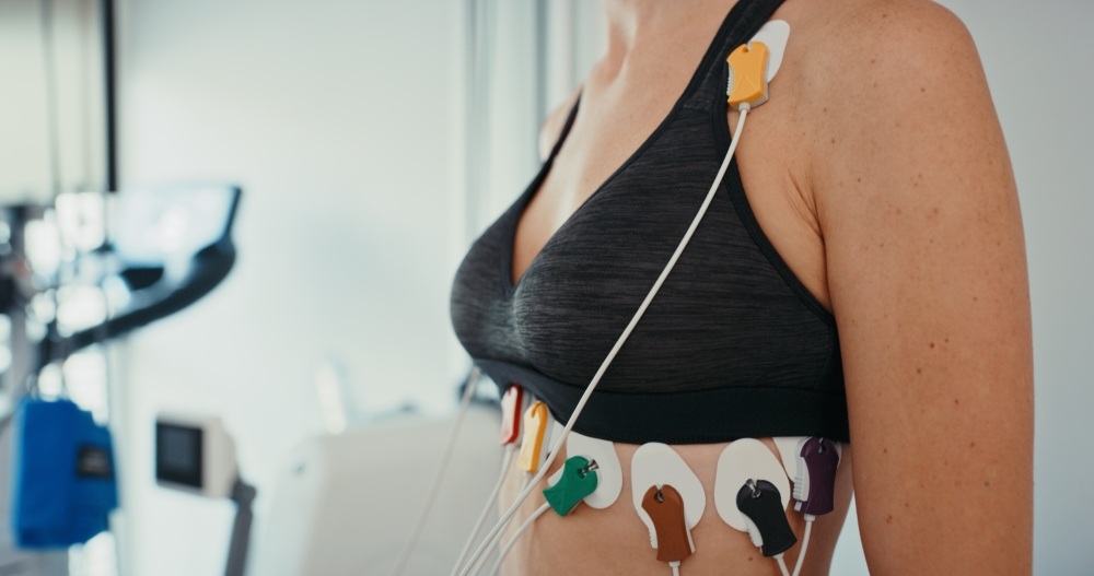 Women wearing holter monitor