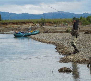 Image of patient, John McLaughlin fishing